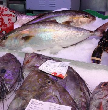Fisch kaufen und zubereiten lassen in der Markthalle Santa Catalina Fisch kaufen und zubereiten lassen frischer Fisch zubereitet in Santa Catalina Bar d´es Mercat Palma